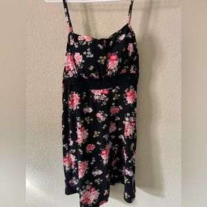 Black with flowers dress